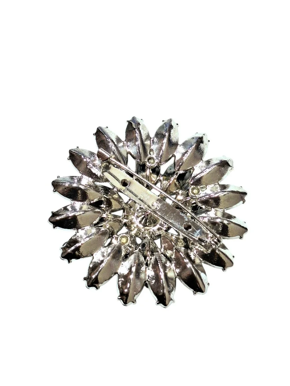 Women's Vintage Black Large Floral Brooch